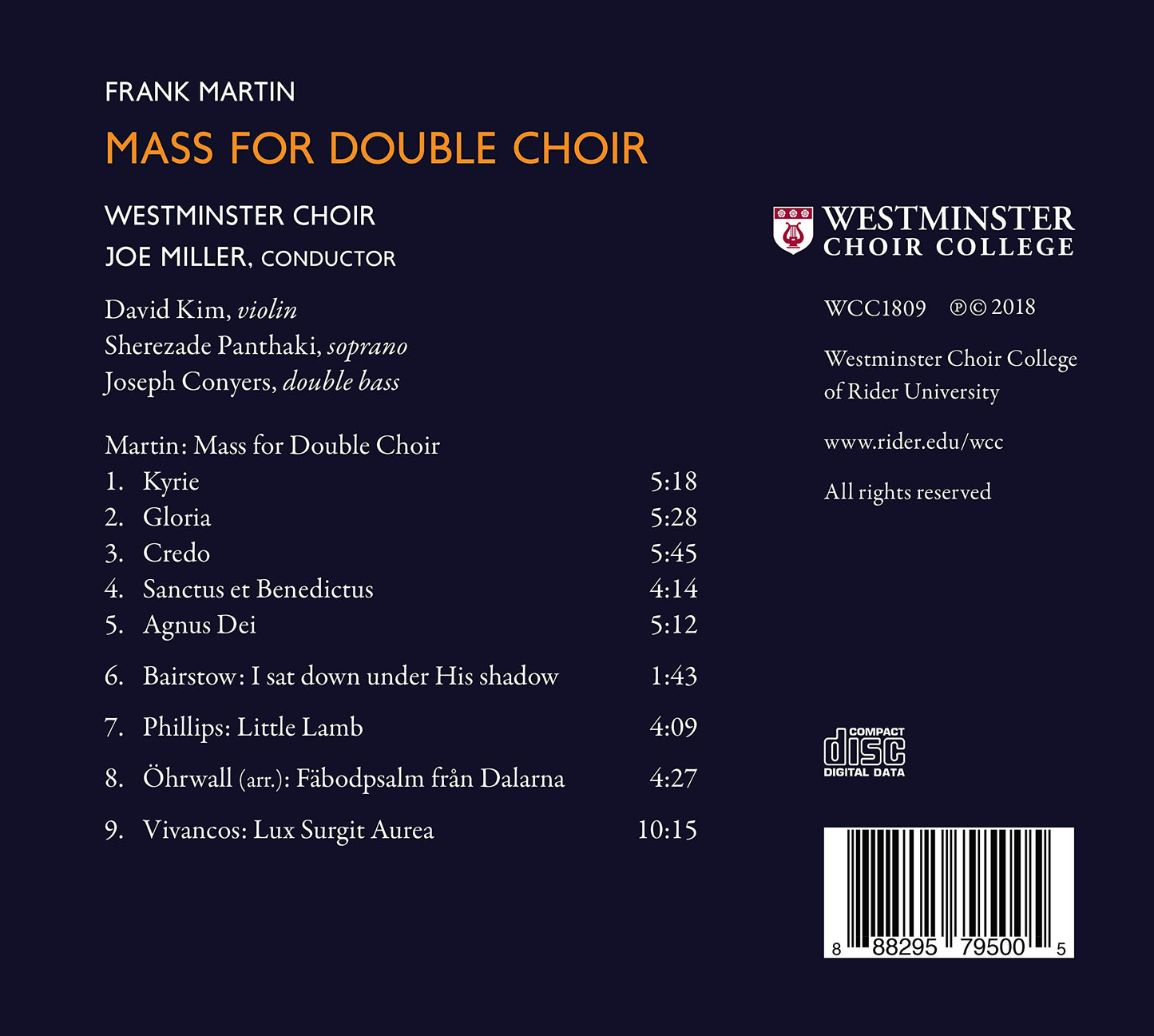 Martin: Mass for Double Choir