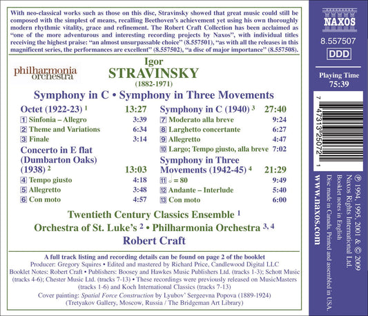 Stravinsky: Symphony in C - Symphony in 3 Movements - Octet