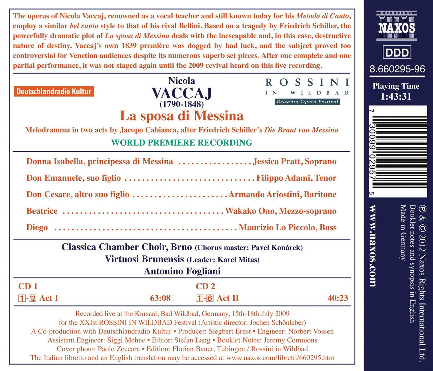 Vaccaj: La sposa di Messina