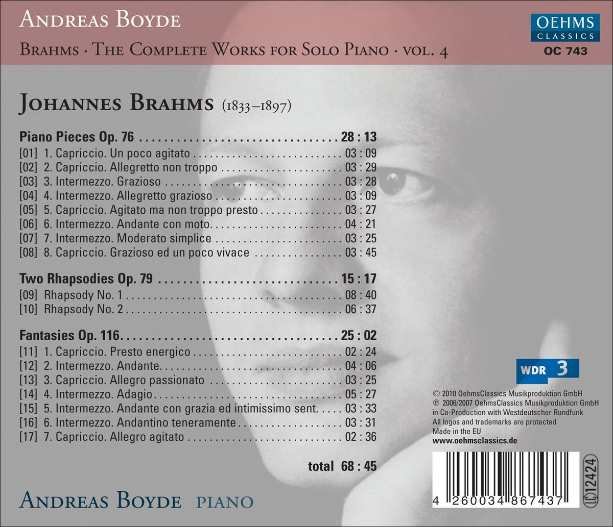 Brahms: The Complete Works for Solo Piano, Vol. 4
