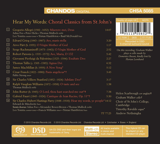 Hear My Words: Choral Classics from St. John's