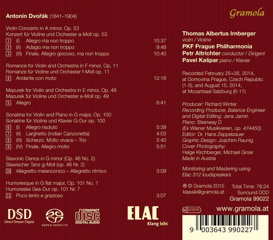 Dvorák: Violinkonzert & Violinwerke