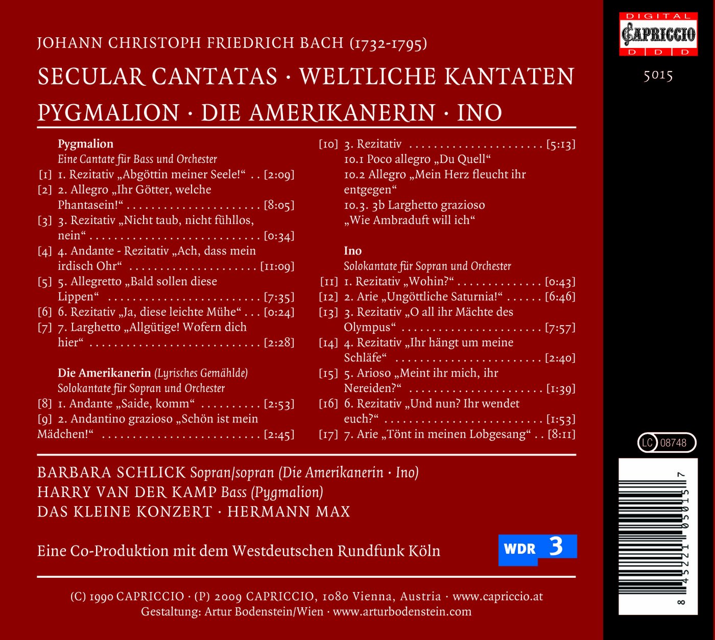 Bach, J.C.F.: Secular Cantatas