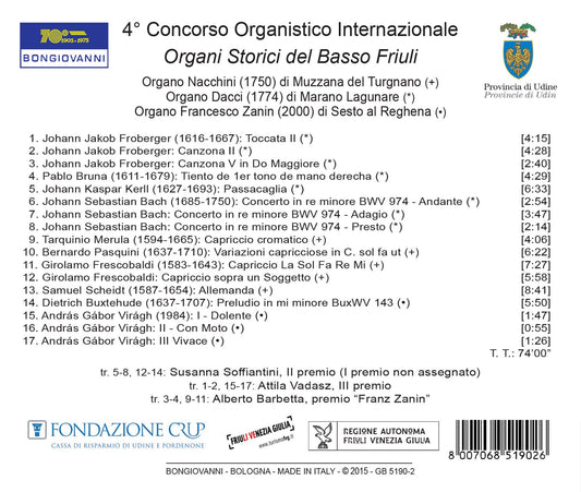 IV Concorso organistico internazionale: Organi storici del B