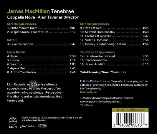 Tenebrae: New Choral Music by James MacMillan