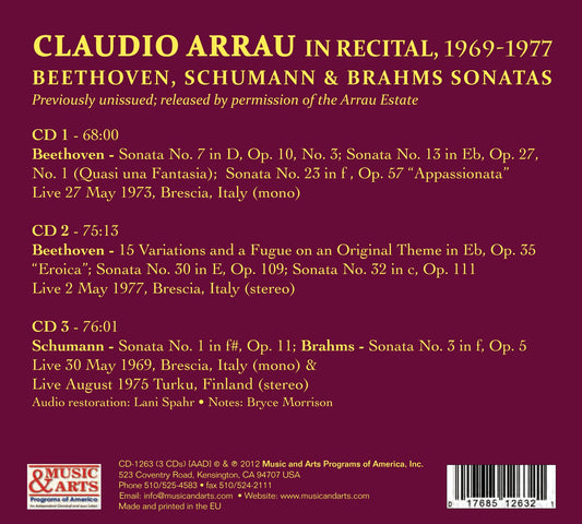 Claudio Arrau in Recital (1969-1977)
