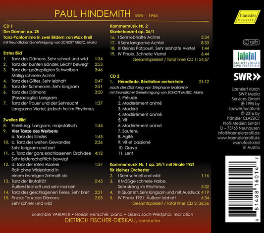 Hindemith: Der Dämon, Hérodiade, and Kammermusik Nos. 1 & 2