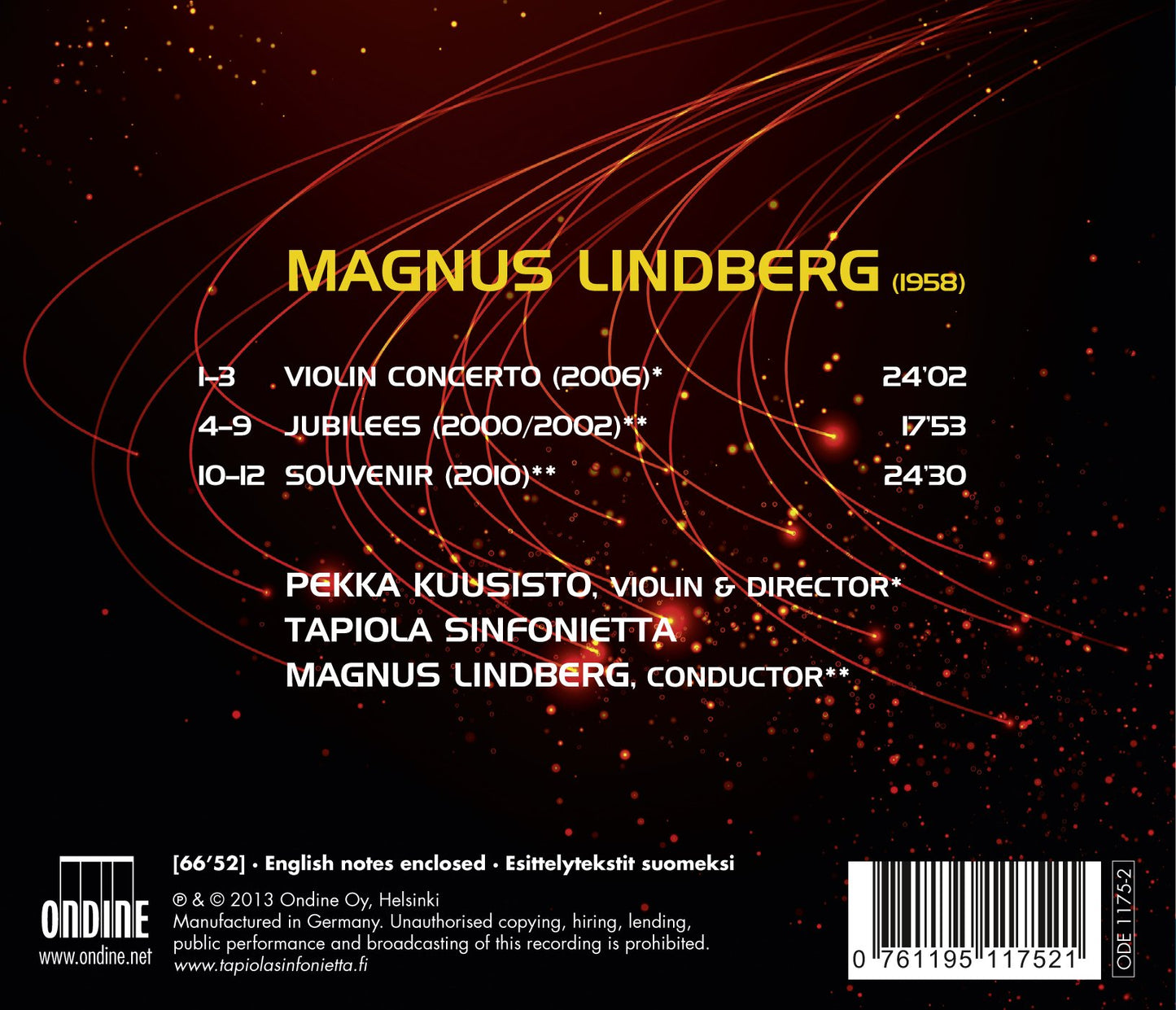 Lindberg: Violin Concerto, Jubilees & Souvenir
