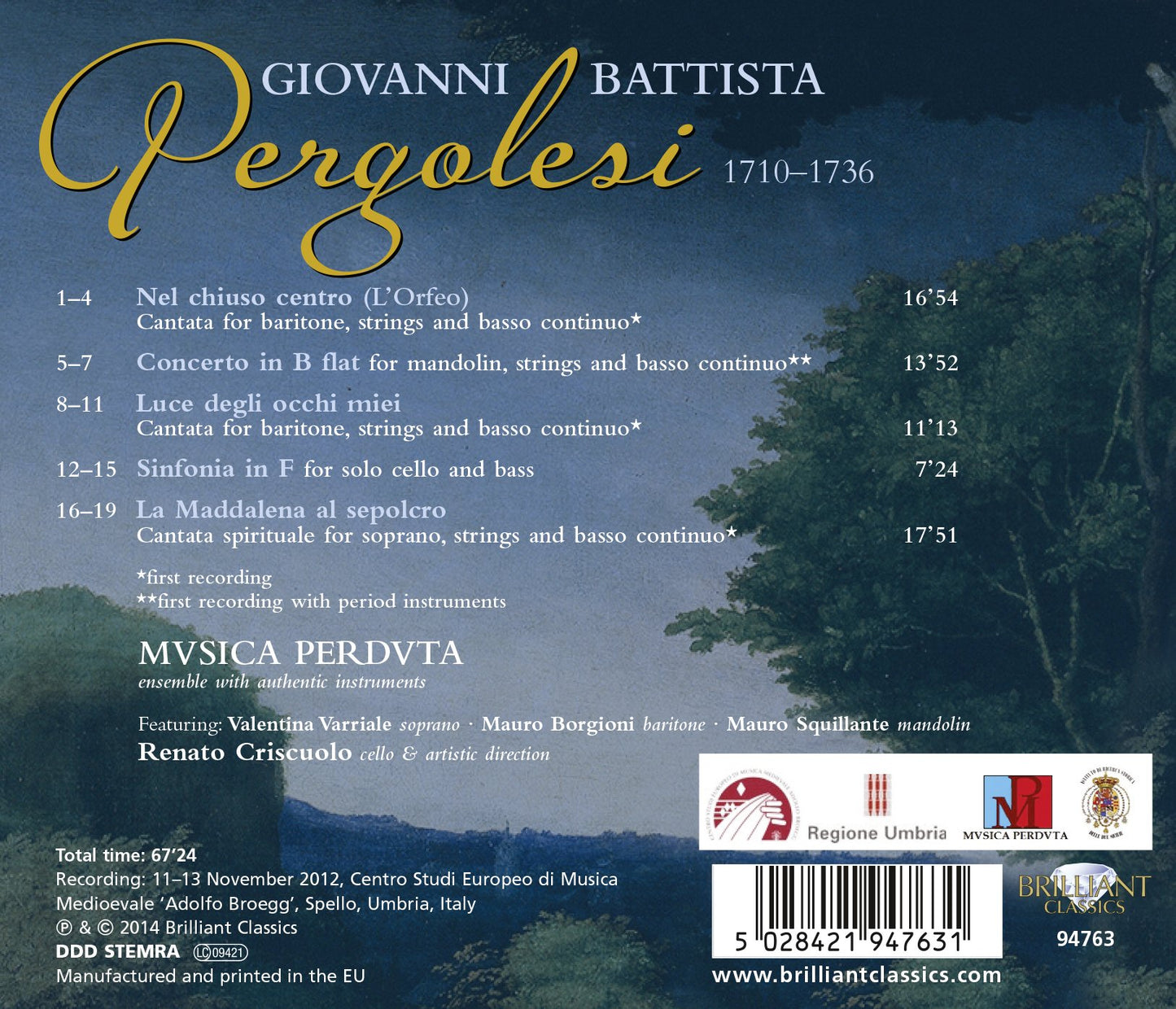 Pergolesi: Cantatas and Concertos