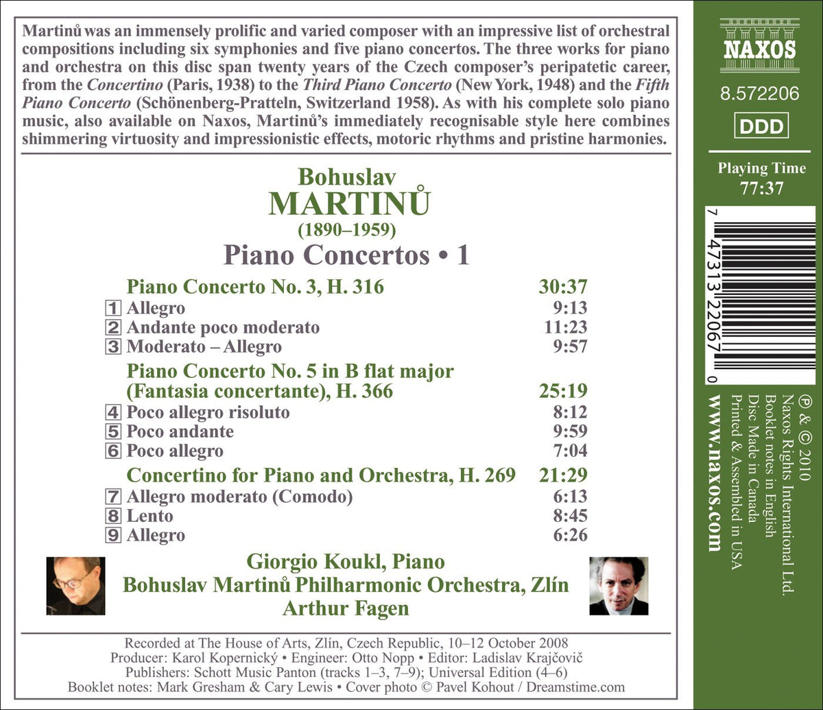 Martinu, B.: Piano Concertos, Vol. 1 - Nos. 3, 5 / Piano Con