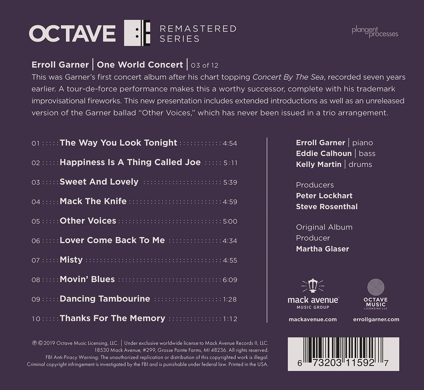 ONE WORLD CONCERT (OCTAVE REMASTERED SERIES)