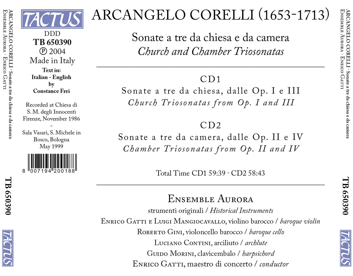 Corelli: Sonate a tre da chiesa e da camera