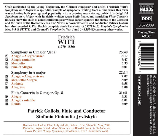 Witt: Symphony in C major, "Jena" - Flute Concerto in G majo