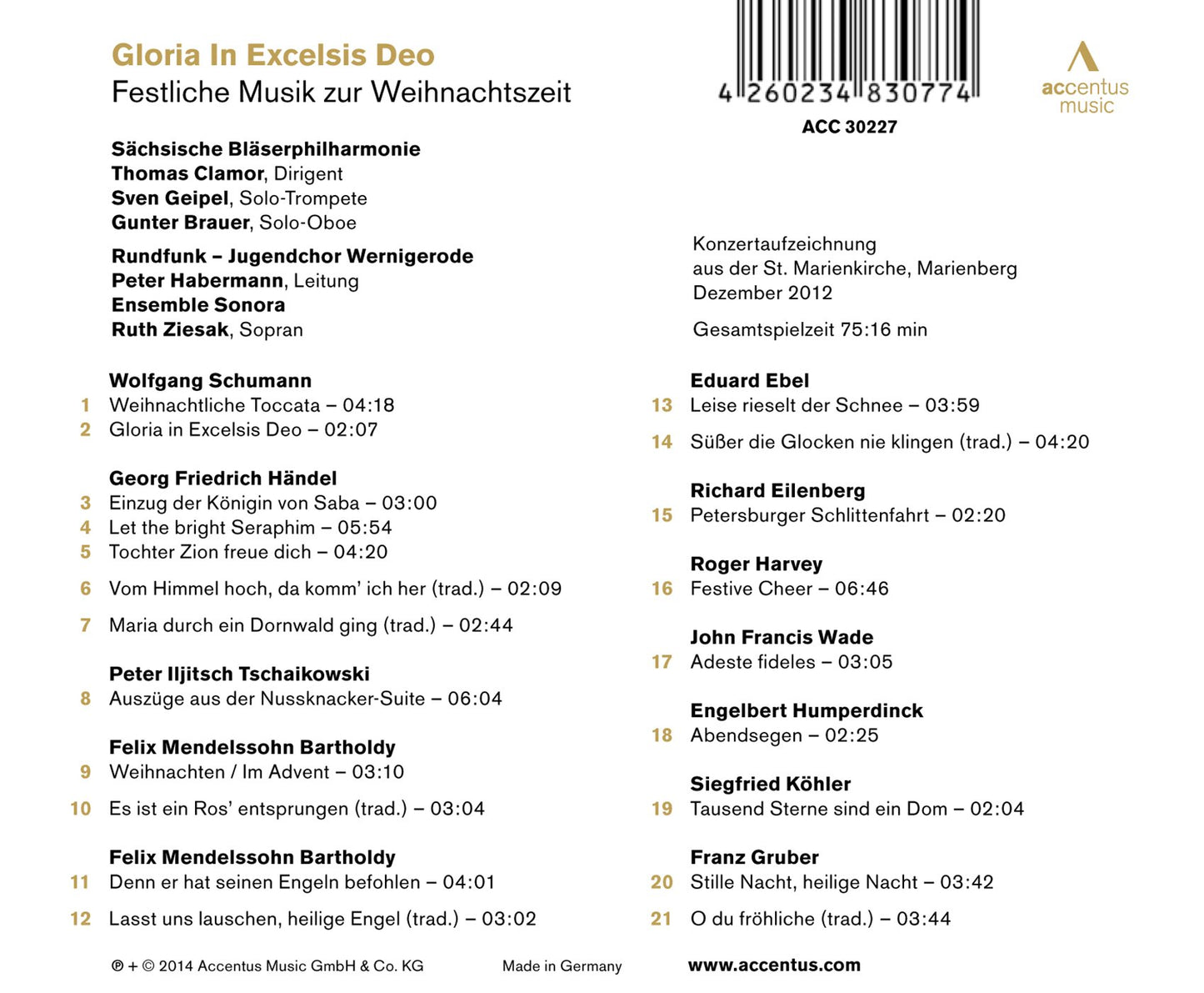 Gloria in Excelsis Deo: Festive Christmas Music (Live)