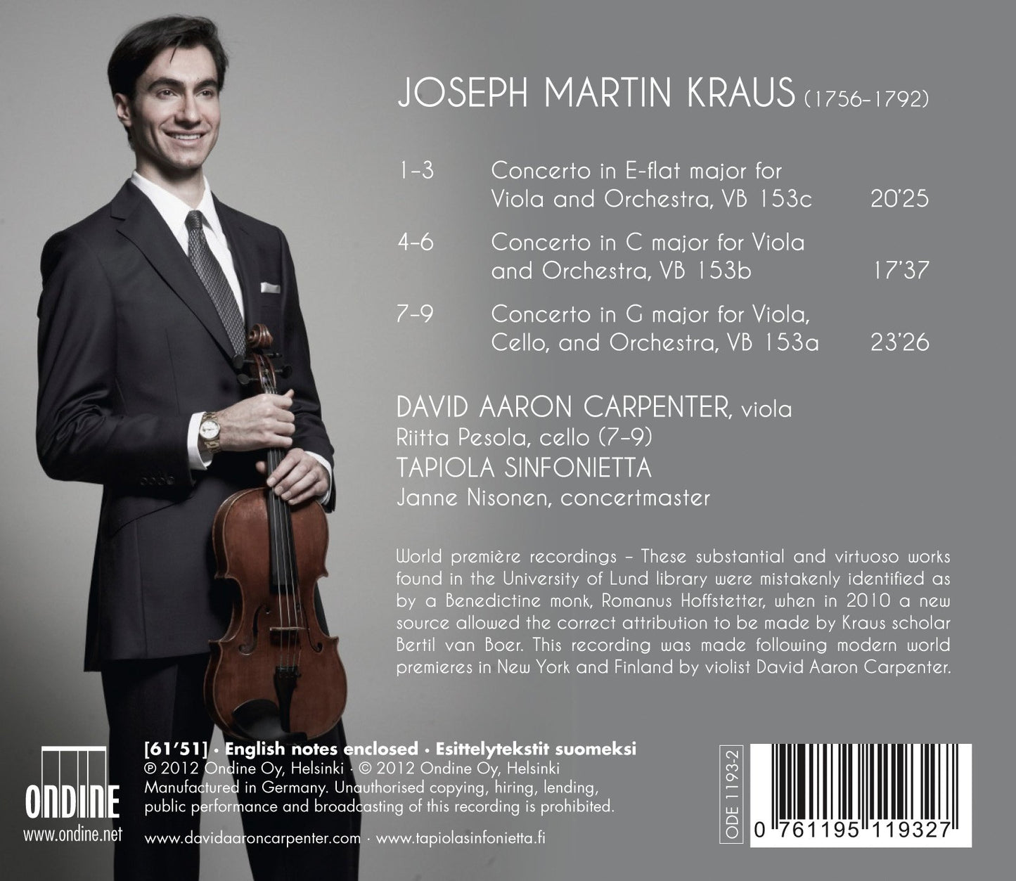 KRAUS VIOLA CONCERTOS