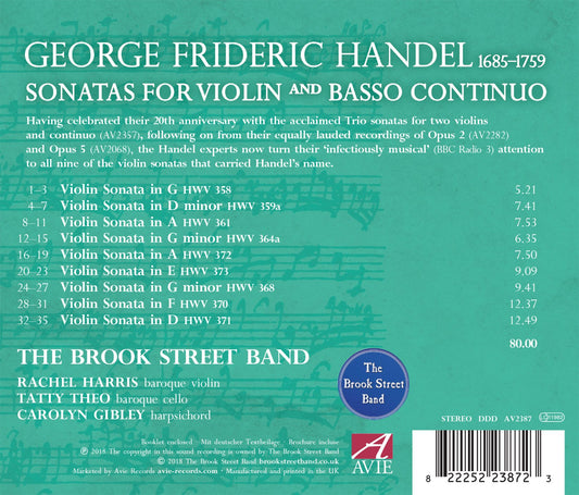 Handel: Sonatas for Violin and Basso Continuo