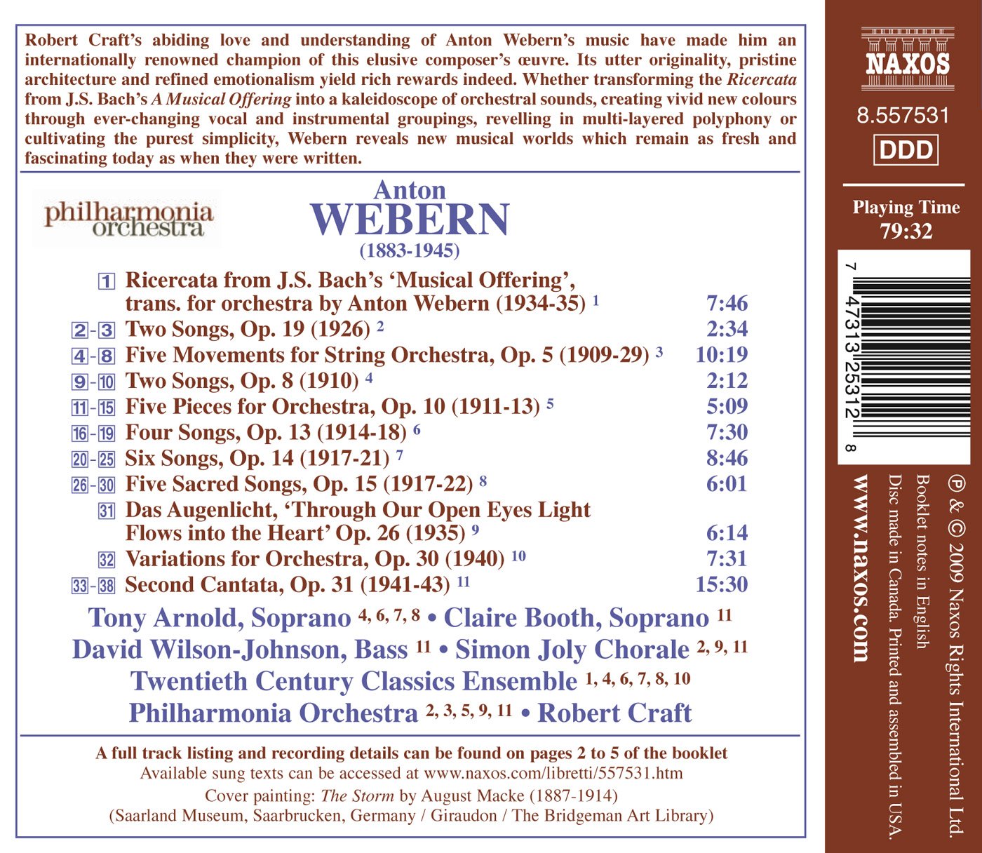Webern, A.: Vocal and Orchestral Works - 5 Pieces / 5 Sacred
