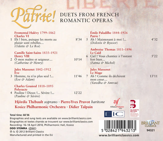 Patrie! Duets from French Romantic Opera