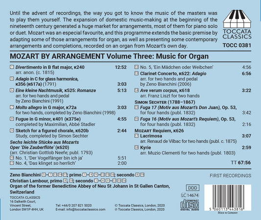 Mozart by Arrangement, Vol. 3: Transcriptions for Organ