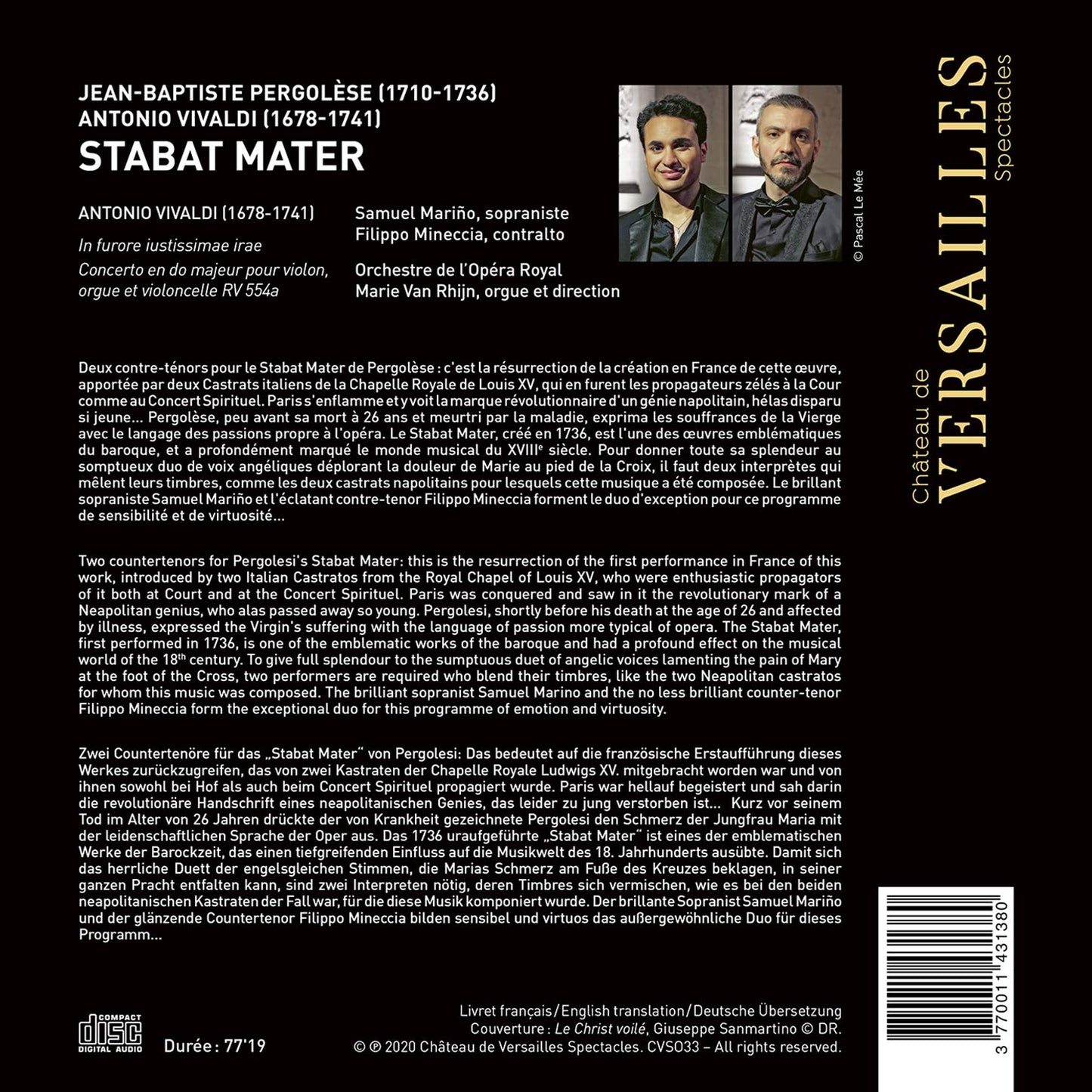 Pergolèse - Vivaldi: Stabat Mater pour deux castrats
