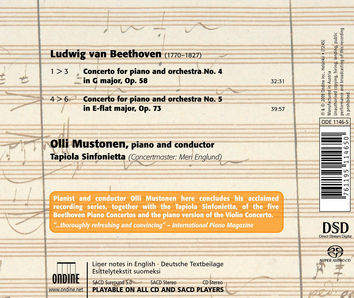Beethoven, L. Van: Piano Concertos Nos. 4 and 5
