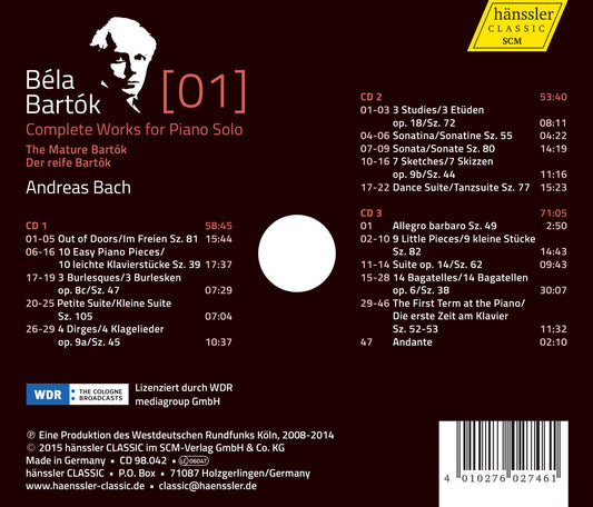 Bartók: Complete Works for Piano Solo, Vol. 1 – The Mature B