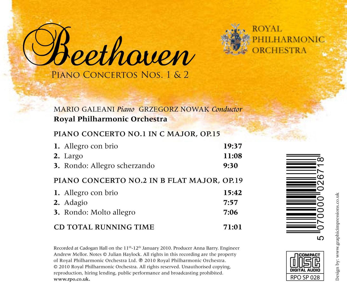 Beethoven: Piano Concertos Nos. 1 & 2