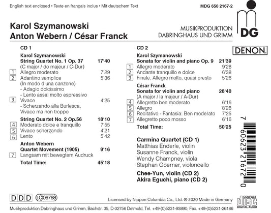 STRING QUARTETS VIOLIN SONATA