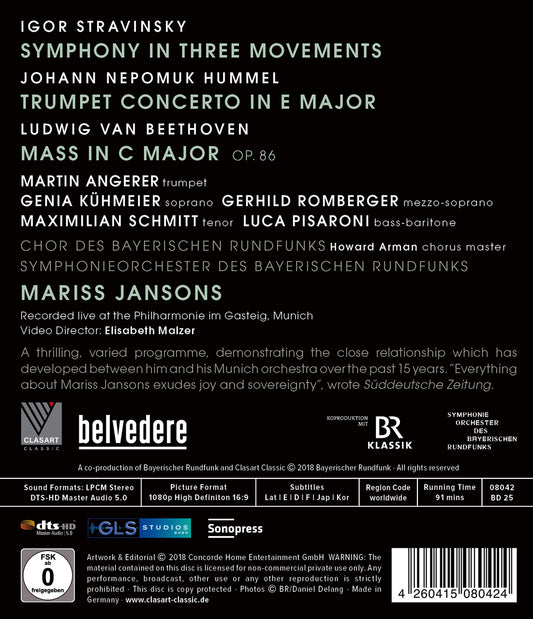 Beethoven: Mass in C Major / Jansons Blu-ray
