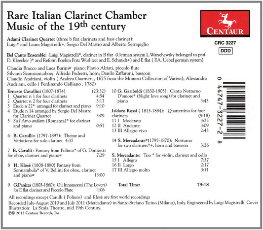 Rare Italian Clarinet Chamber Music of the 19th Century