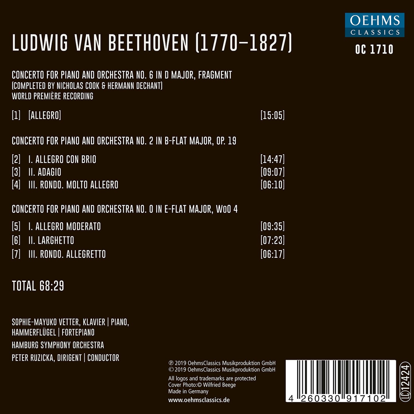 Beethoven: Piano Concertos Nos. 0, 2 & 6
