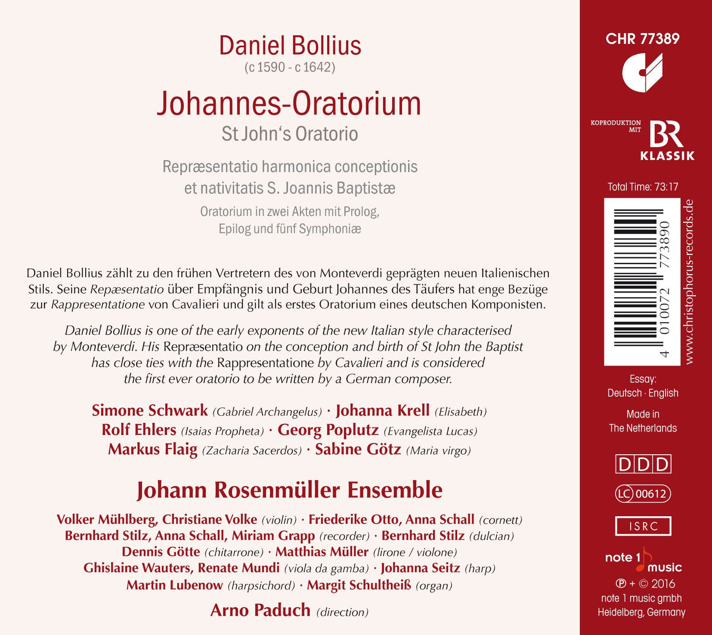 Bollius: St. John's Oratorio