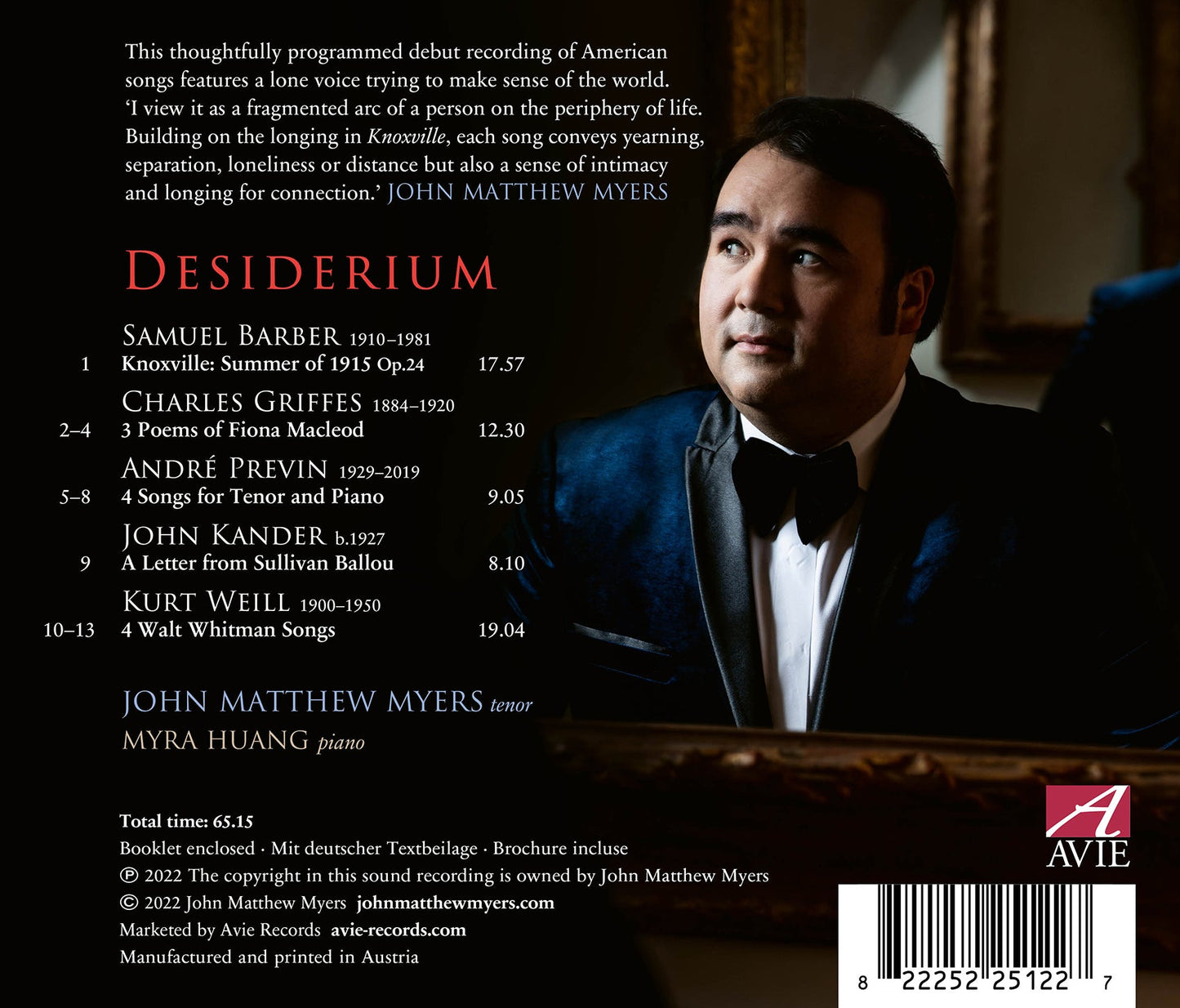 Barber, Griffes, Previn, Kander & Weill: Desiderium