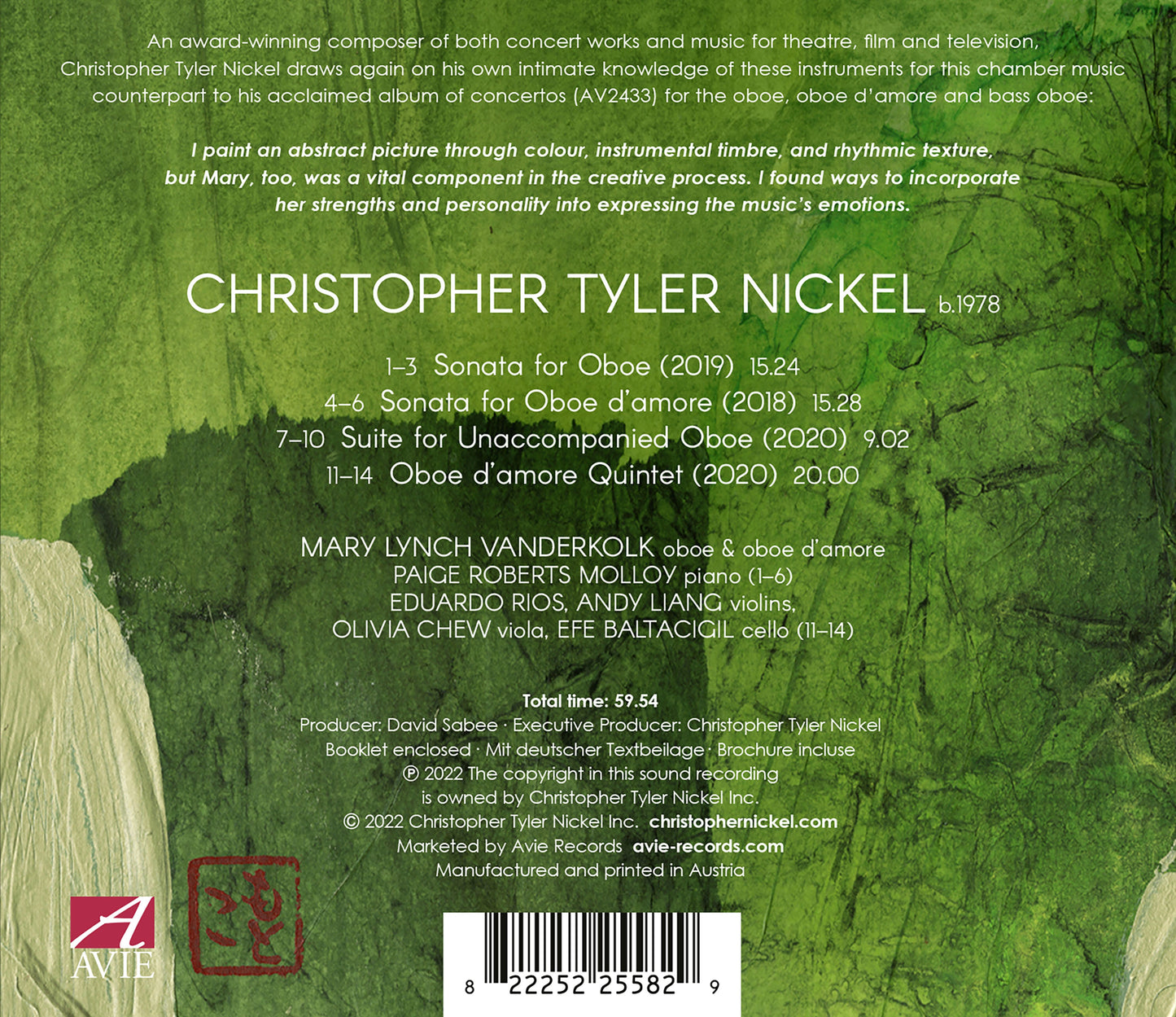 Nickel: Sonatas & Chamber Music for Oboe & Oboe d’amore