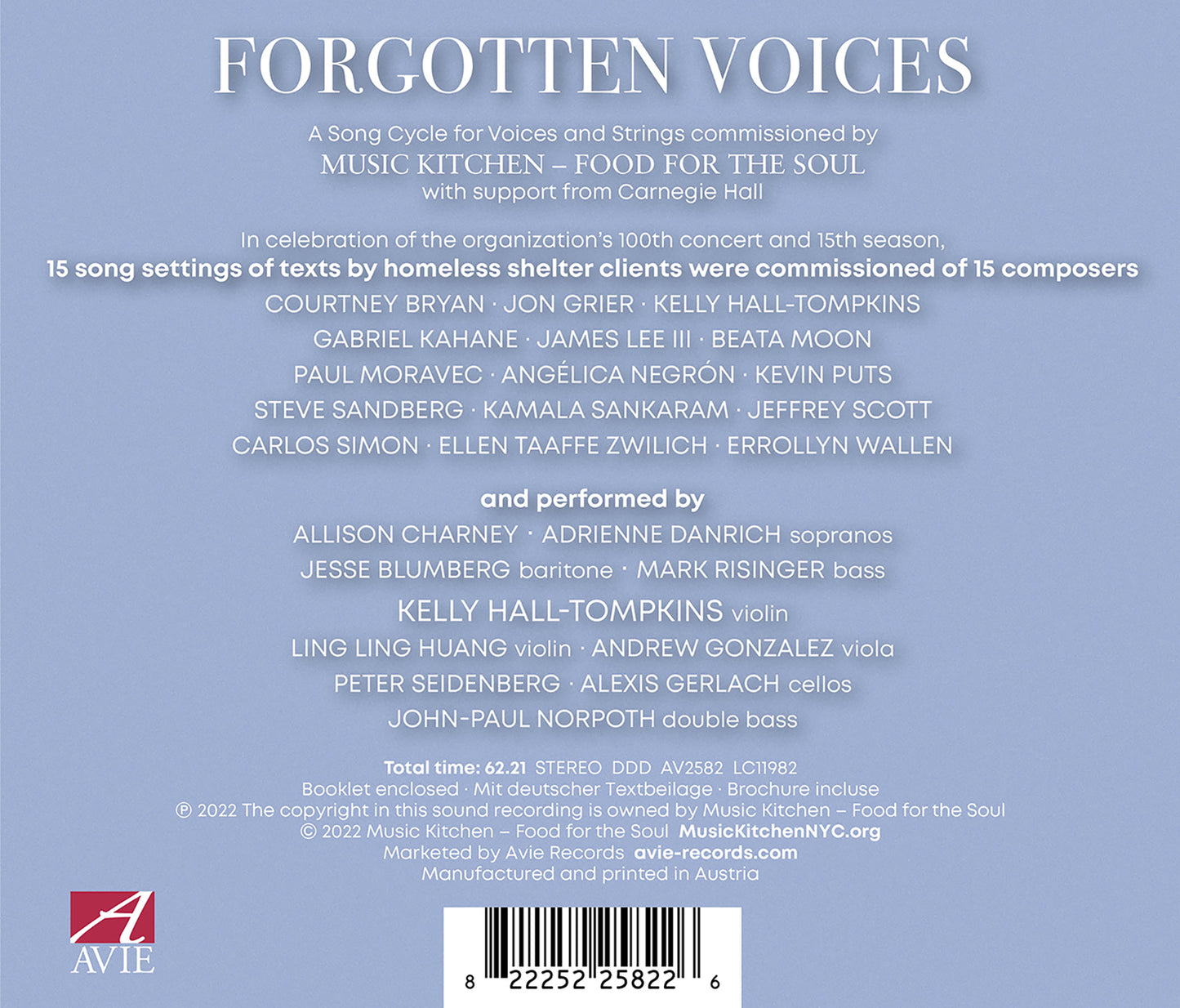 Forgotten Voices - A Song Cycle For Voices & Strings