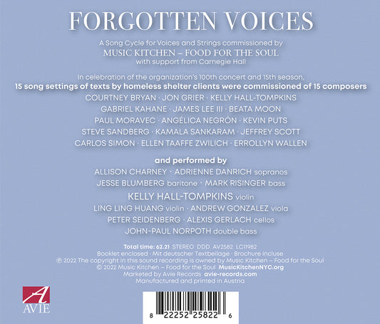 Forgotten Voices - A Song Cycle For Voices & Strings