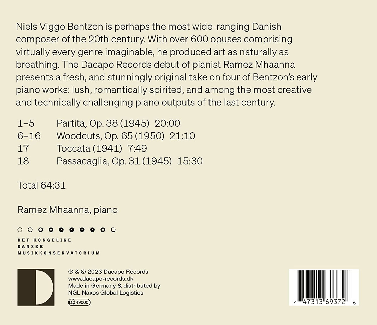 Bentzon: Piano Works