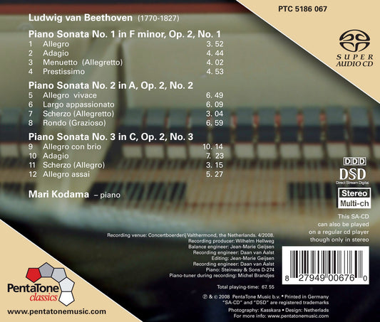 Beethoven: Piano Sonatas Nos. 1-3 / Kodama