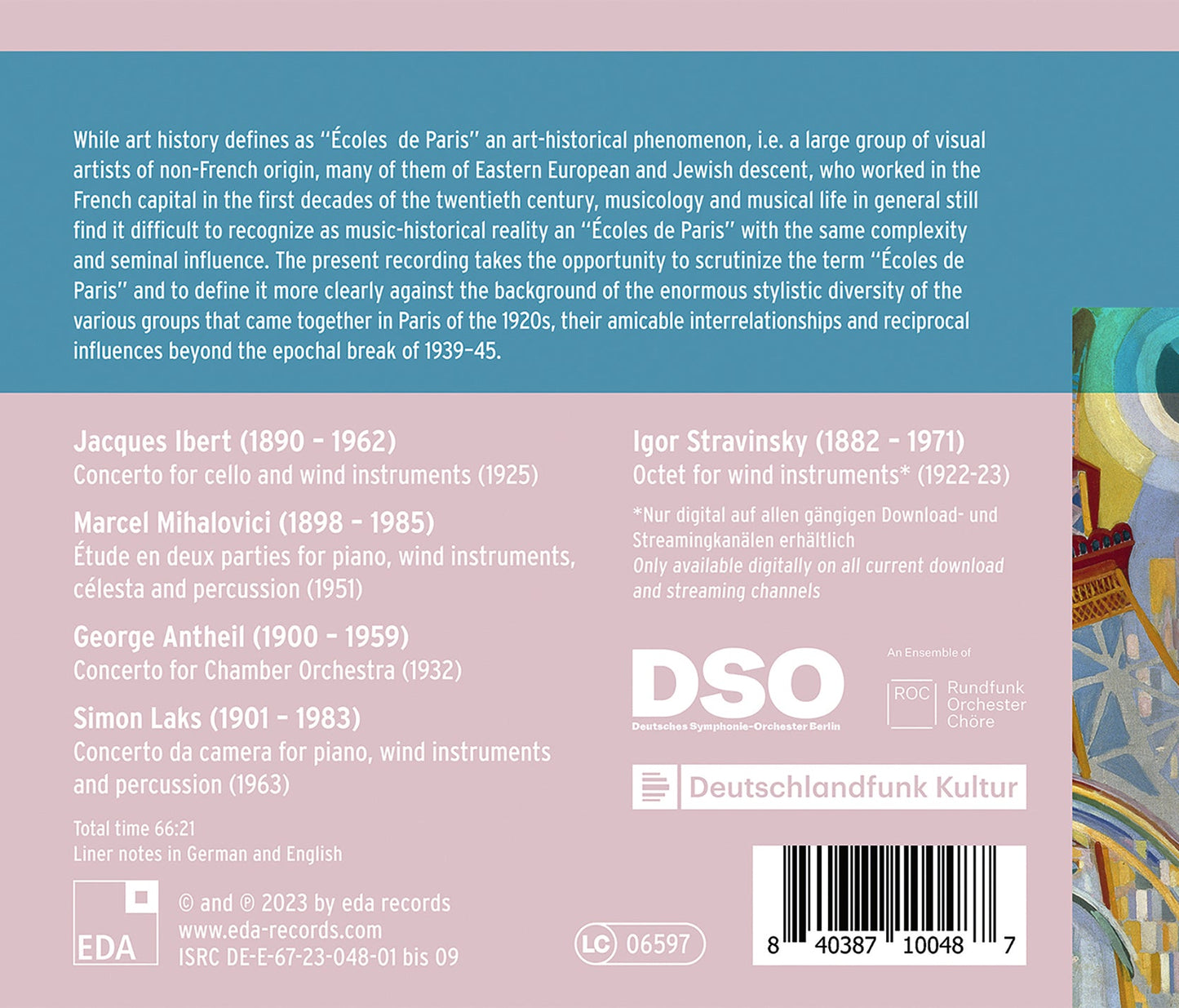 Antheil, Ibert, Laks & Mihalovici: Ecoles De Paris – Paris P