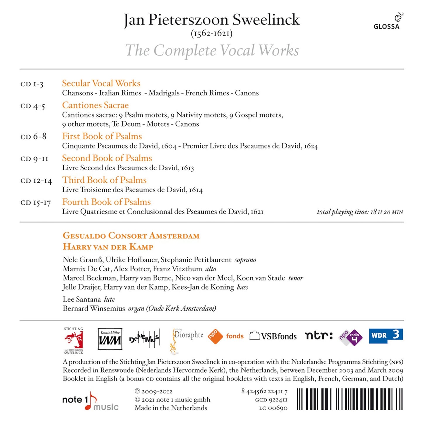 Sweelinck: The Complete Vocal Works