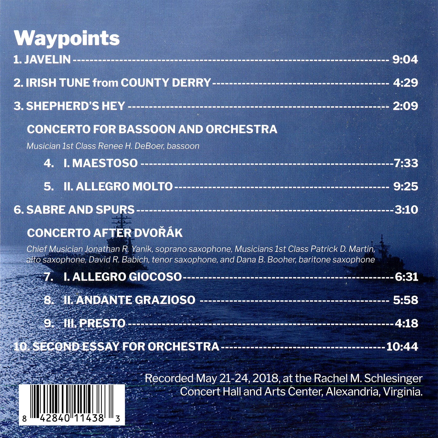 Barber, Canfield, Grainger, Sousa, Torke & Zwilich: Waypoint