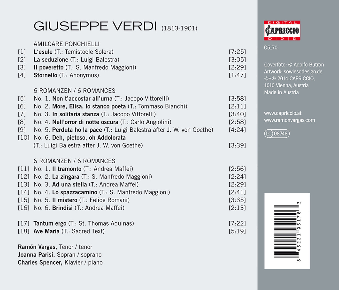 Verdi: Songs