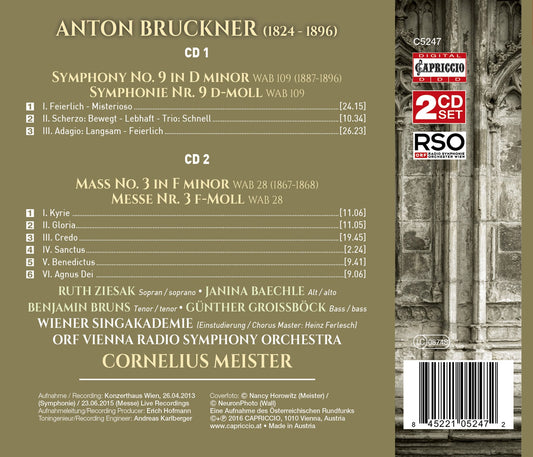 Bruckner: Symphony No. 9 & Mass No. 3