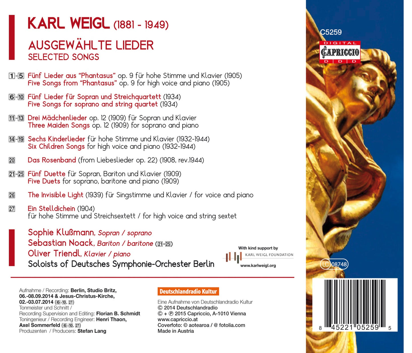 Karl Weigl: Selected Songs