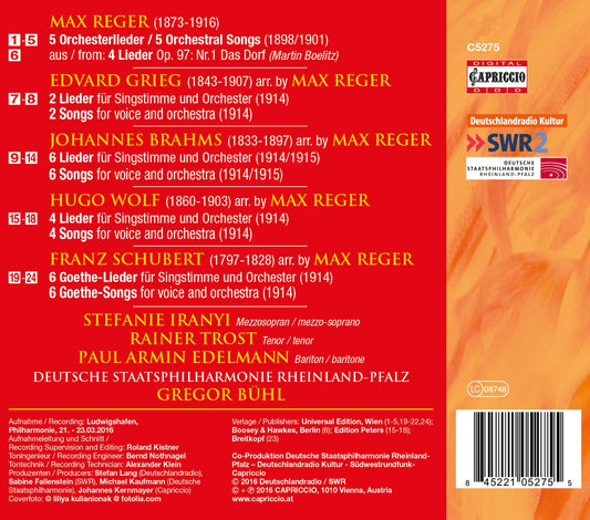 Reger: Orchestral Songs