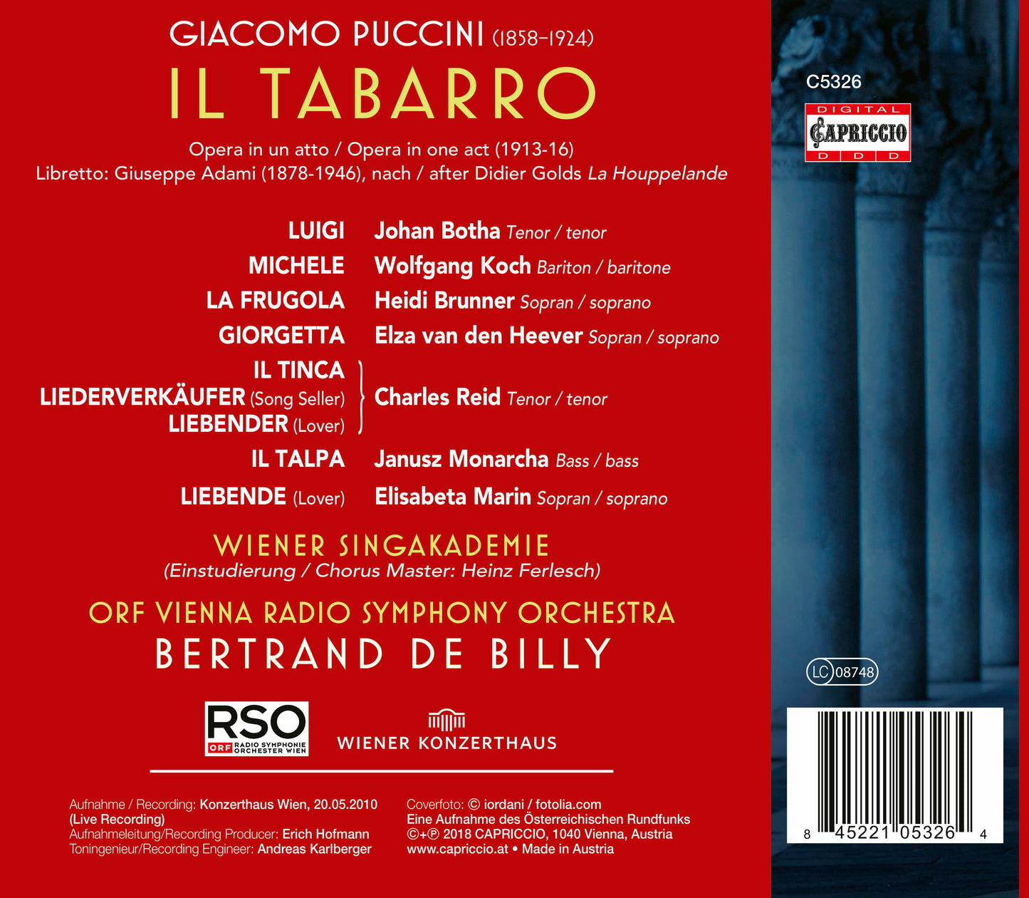 Puccini: Il tabarro, SC 85