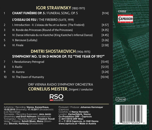 Stravinsky: Chant funèbre & L'oiseau de feu - Shostakovich: