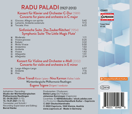 Paladi: Piano Concerto; Violin Concerto; Symphonic Suite 'Th