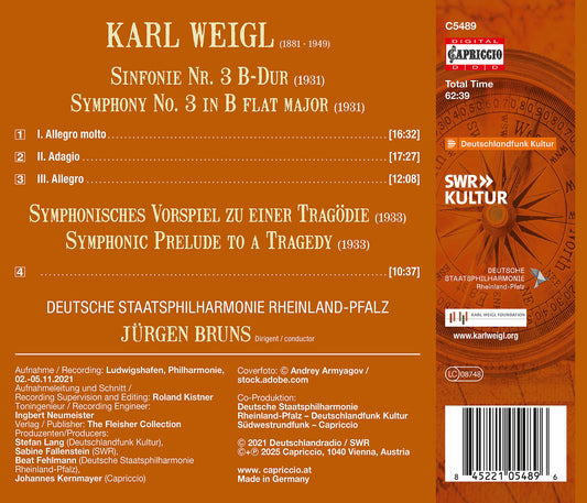 Weigl: Symphony No. 3; Symphonic Prelude