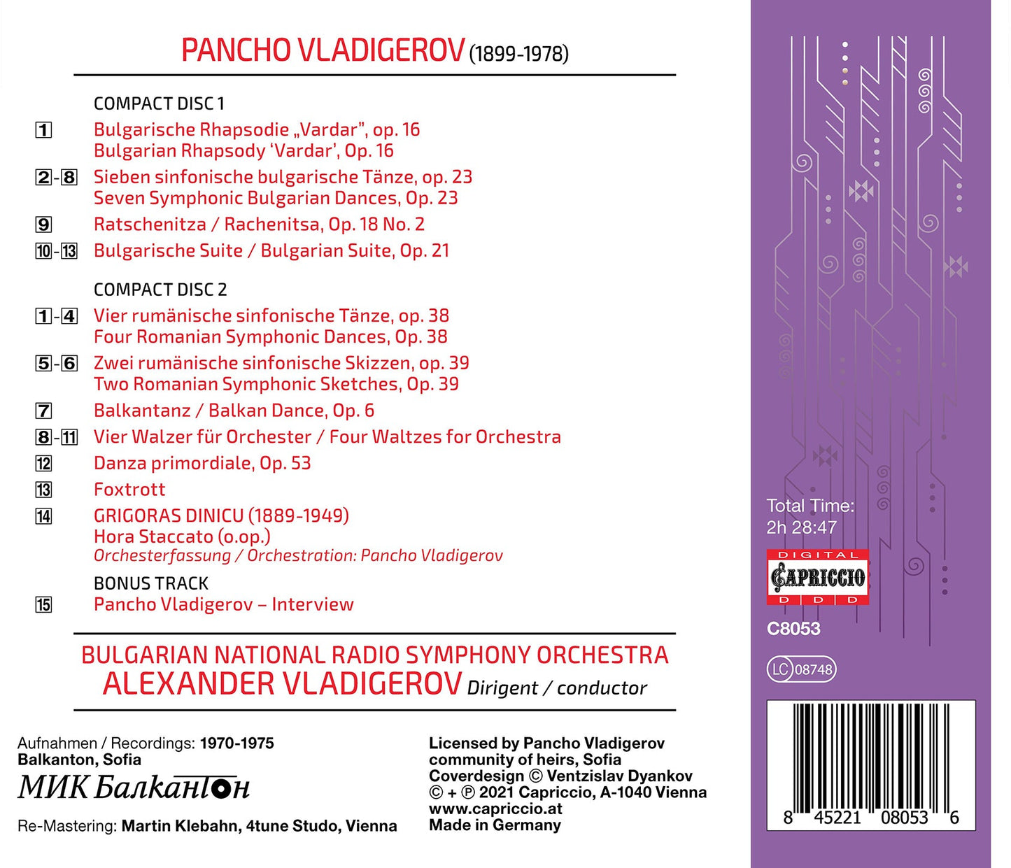 Pancho Vladigerov: Orchestral Works, Vol. 2